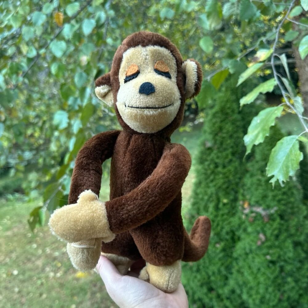 Vintage R. Dakin & Co. Hugging Monkey Plush Toy Velcro Arms